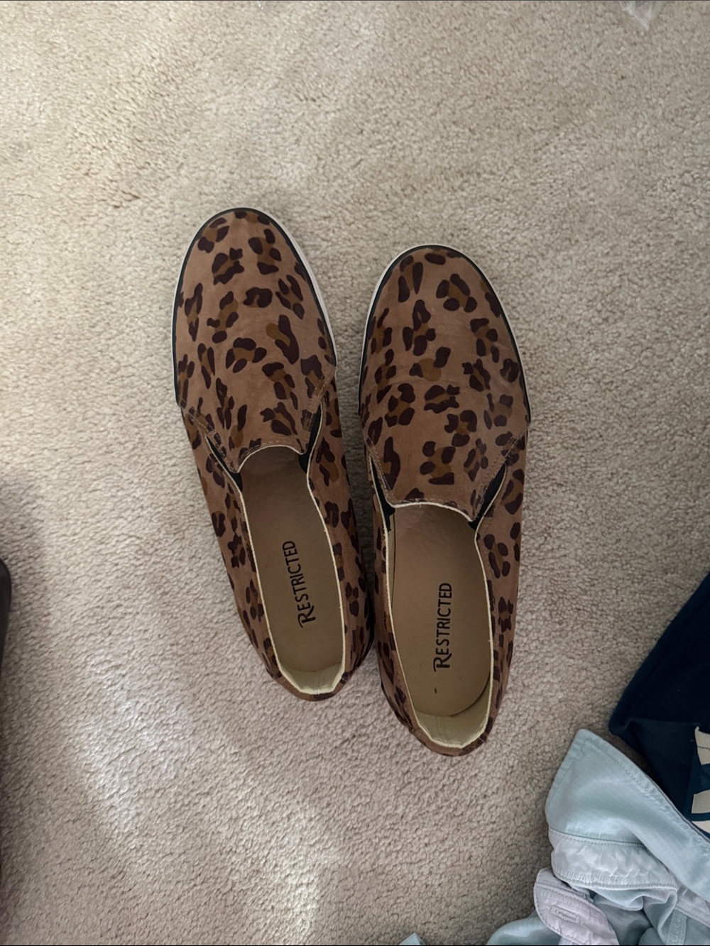 RESTRICTED Leopard-Print Slip-On Sneakers - Brown & Black size 9